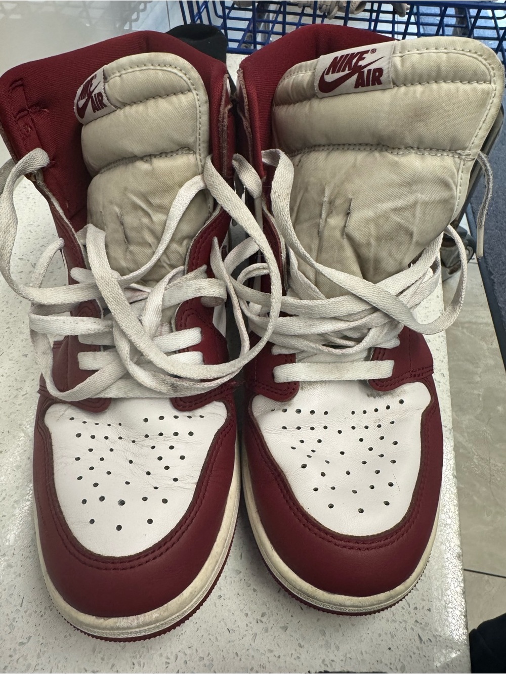 Nike Air Kordan High-Top Sneakers in White and Red